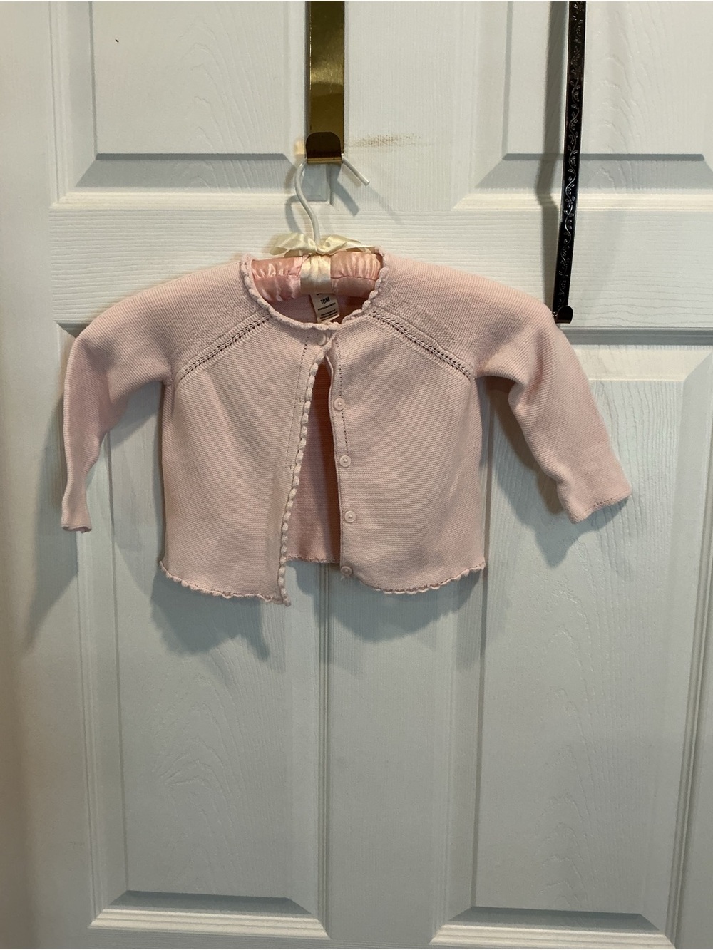 Baby Girls Pink Knit Button Cardigan
